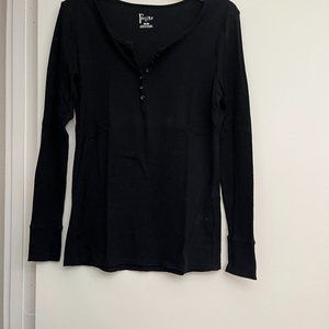 Feline Black TShirt  M/M Long Sleeve Button Placard